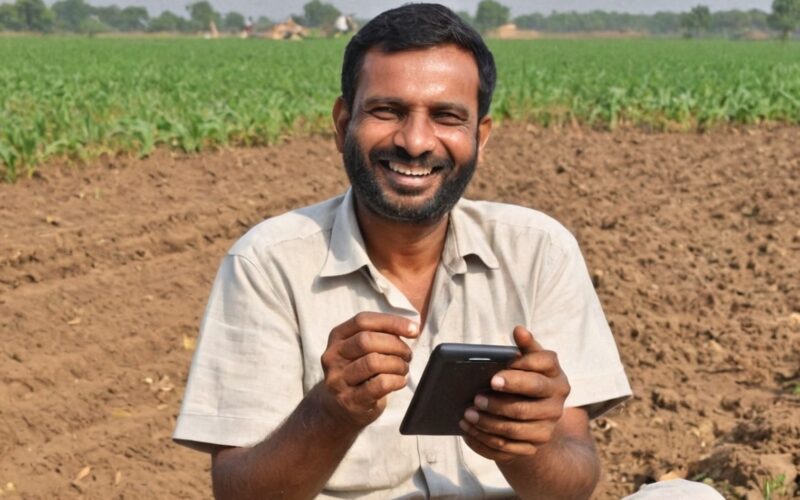 image of a farmer happy after receiving PM KISAN Payment